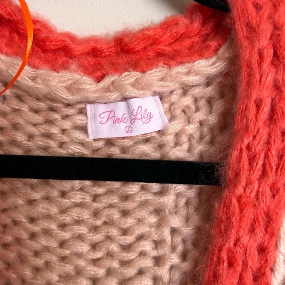 Pink Lily Multicolor Chunky Knit Cardigan - Picture 2 of 5